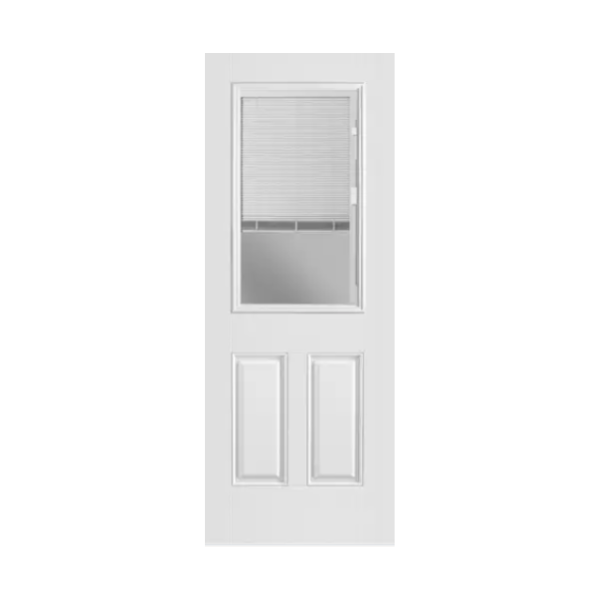1 Lite Over 2 Panel Mini Blind Belleville Smooth Fiberglass Door
